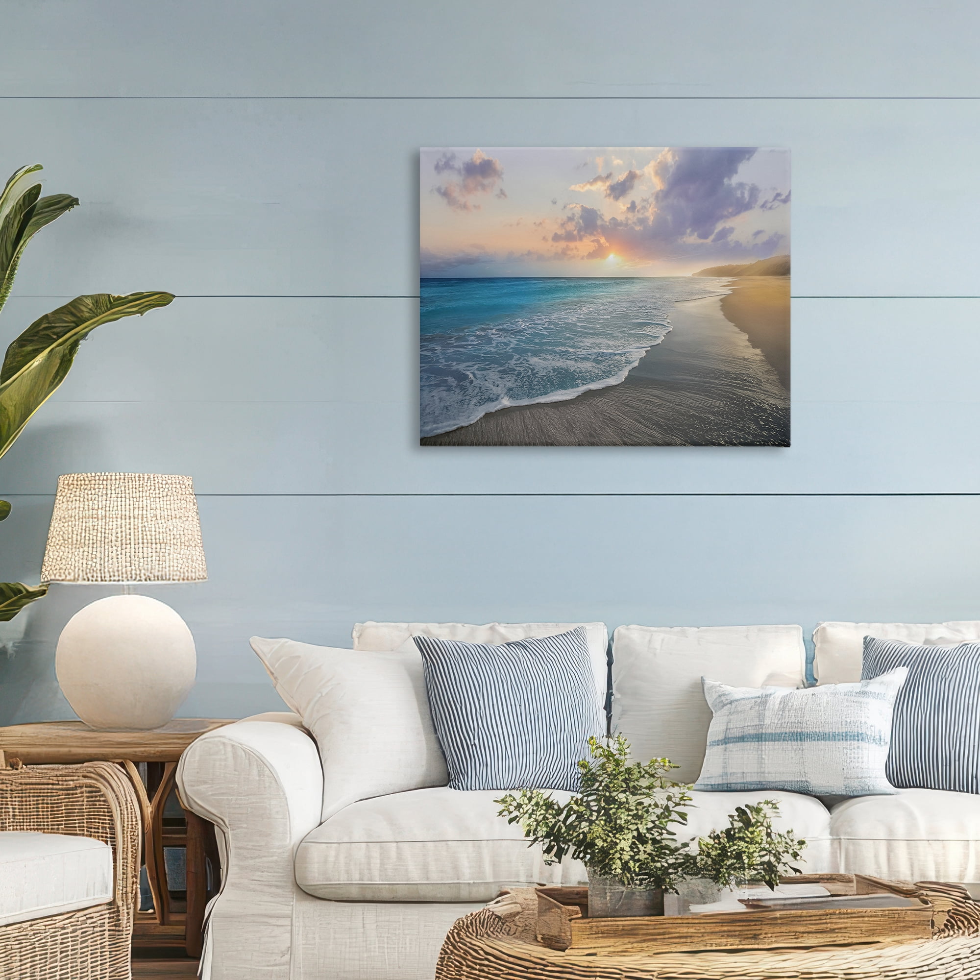 Stupell Industries Sunset over Tranquil Coast Canvas Wall Art, design by Mike Calascibetta