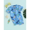 thumbnail image 3 of JYYYBF Baby Boy Rash Guard Swimsuit Cute Print Short Sleeve Zip Front Bathing Suit Swimwear, 3 of 7