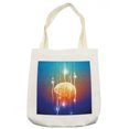 thumbnail image 1 of Fantasy Tote Bag, Stream of Binary Digits Leaking from Abstract Brain Mental Creativity Theme Print, Cloth Linen Reusable Bag for Shopping Books Beach and More, 16.5" X 14", Cream, by Ambesonne, 1 of 2