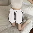 thumbnail image 4 of Gsakboxl Linen Pants Women Black White Stripes High Waisted Casual Shorts Drawstring Waist Loose Fashion Athletic Shorts for Summer Home Daily Wear M, 4 of 4