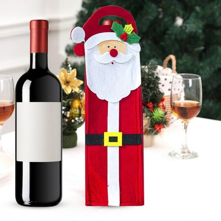 

ZHIYU Christmas New Fabric Penguin Christmas Bottle Sleeve Portable Santa Champagne Bottle Bag