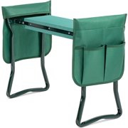 YSSOA New Garden Kneeler and Seat, with Sturdy Soft EVA Foam Pad, Hold Up to 330lb, Foldable Kneeling , with 2 Tool Pouch for Gardening, Fishing, Camping, Green