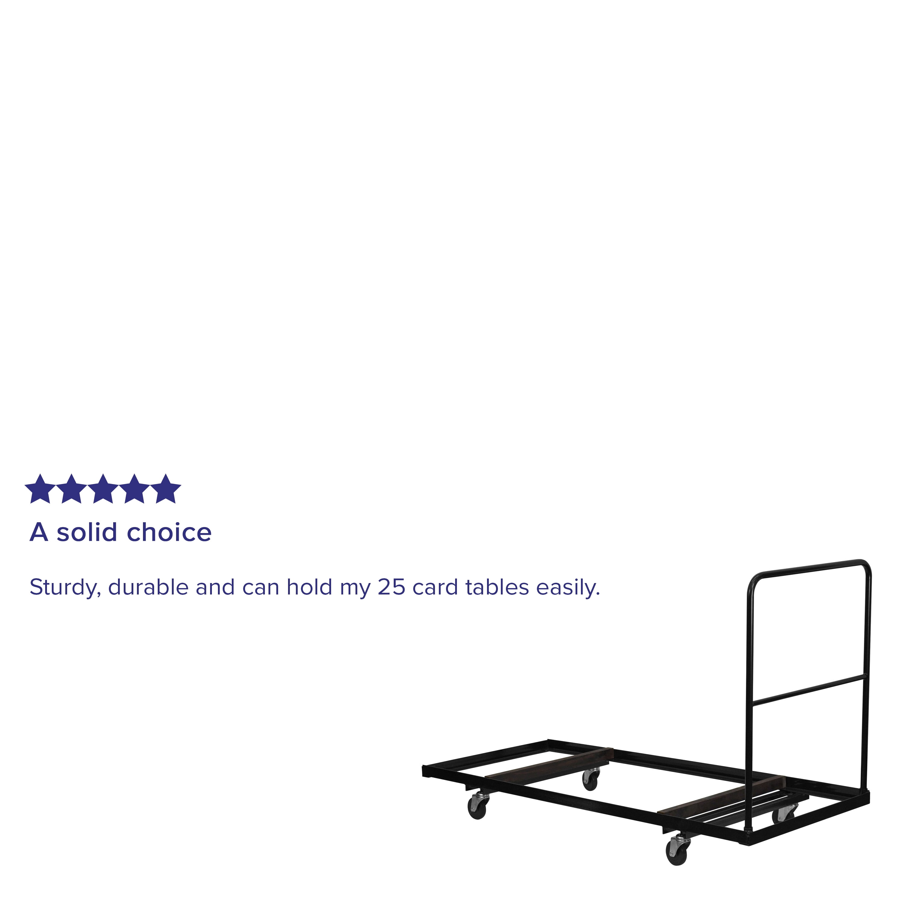 Flash Furniture Black Folding Table Dolly for 30''W x 72''D Rectangular Folding Tables