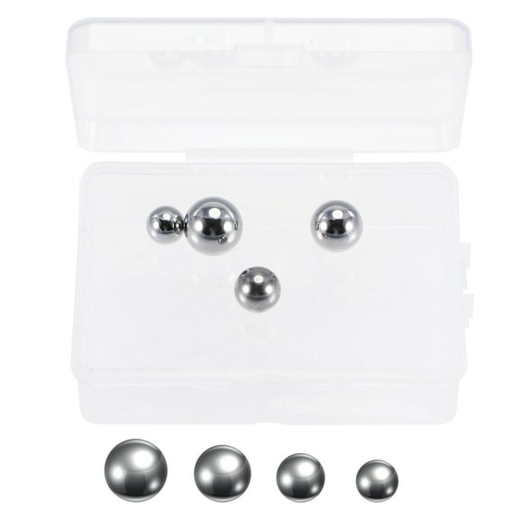 Uxcell 3/8" 7/16" 1/2" 9/16" 4 Size Bearing Balls Assortment Chrome Steel with Storage Box 4 Pack