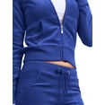 thumbnail image 5 of J. METHOD Women’s Tracksuit Set Casual 2 Piece Outfit Slim Fit Velour Velvet Zip Up Hoodie Jacket Top and Sweatpants Sweatsuit NEWTS03 Royal Blue L, 5 of 6