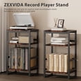 thumbnail image 6 of Record Player Stand with Album Storage - Rustic End Table for Living Room, 6 of 7