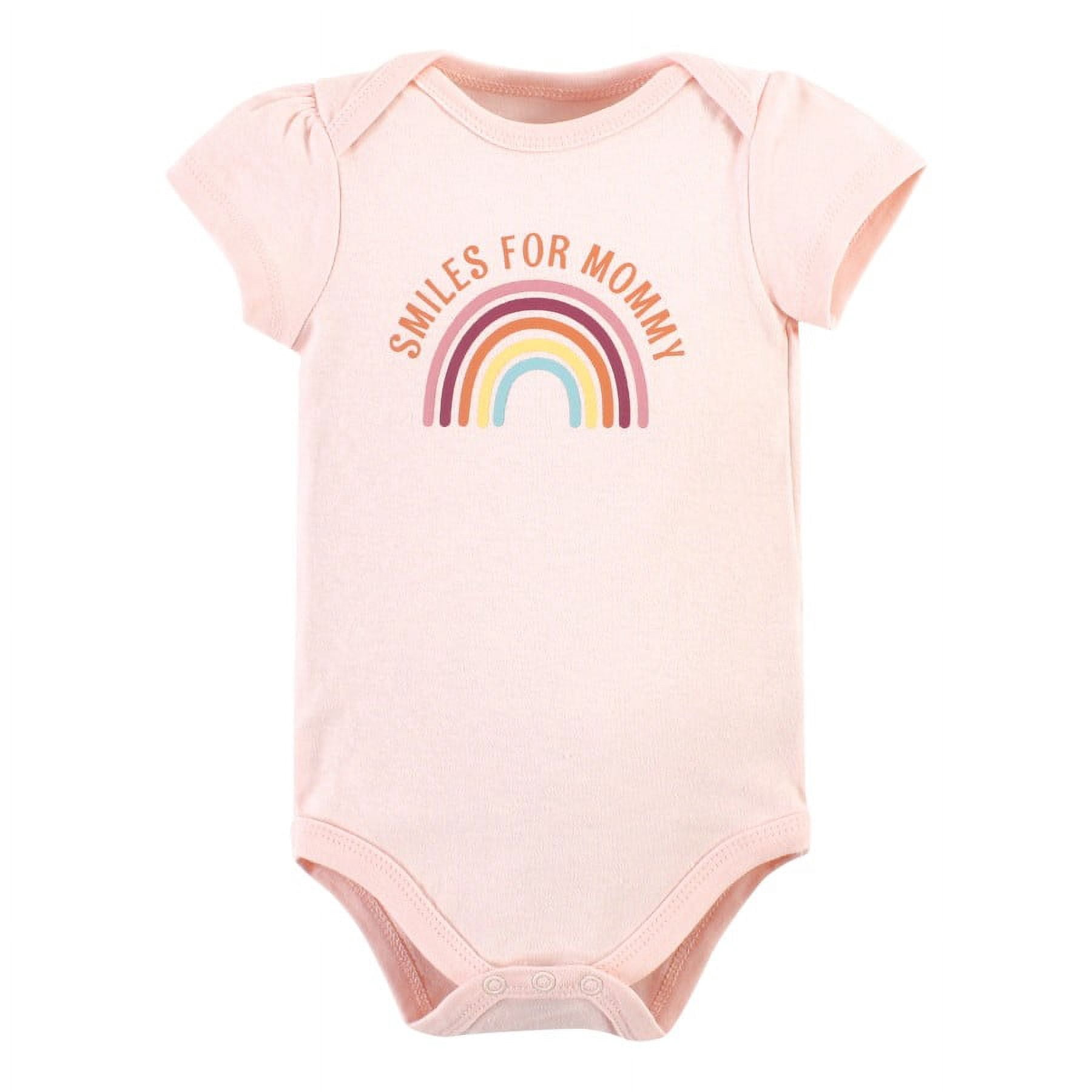 Hudson Baby Short Sleeve Bodysuits, 5-Pack, Newborn- 24 Months