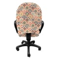 thumbnail image 3 of Geometric Office Chair Slipcover, Oriental Floral Display in Old Fashioned Traditional Style Textured Craft Motif, Protective Stretch Decorative Fabric Cover, Standard Size, Multicolor, by Ambesonne, 3 of 5