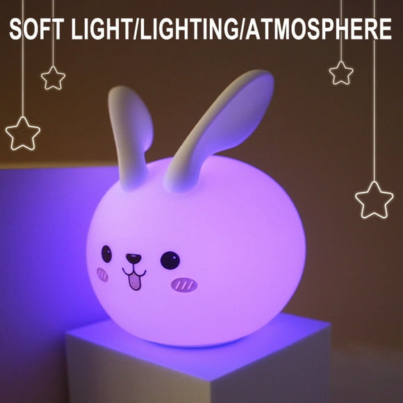 Up to 65% off Colorful Bunny Night Light Breathing Silicone Night Light Girls Bedroom Bedside Sleep Lovely Table Lamp