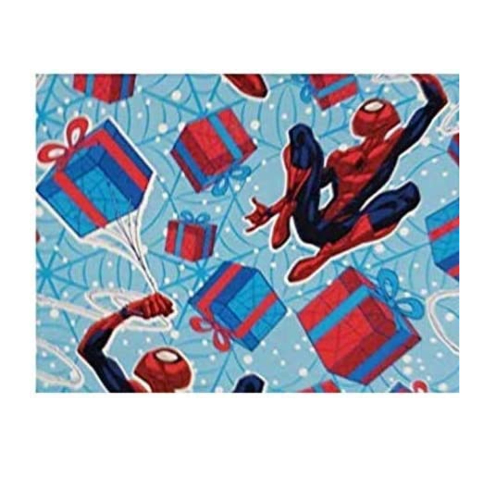 Spiderman Wrapping Paper, 2 Rolls Premium Paper with Grid Lines on Back for  Easy Cutting - Kids Boys Birthday Halloween Christmas Holiday Gift Wrapper  Office Supplies 25sqft each Roll Total of 50sq