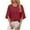 Red, variant on Womens Tops Solid Collarless Five Panel Shoulder Long Sleeve Loose Fitting Casual White Womens Shirts M