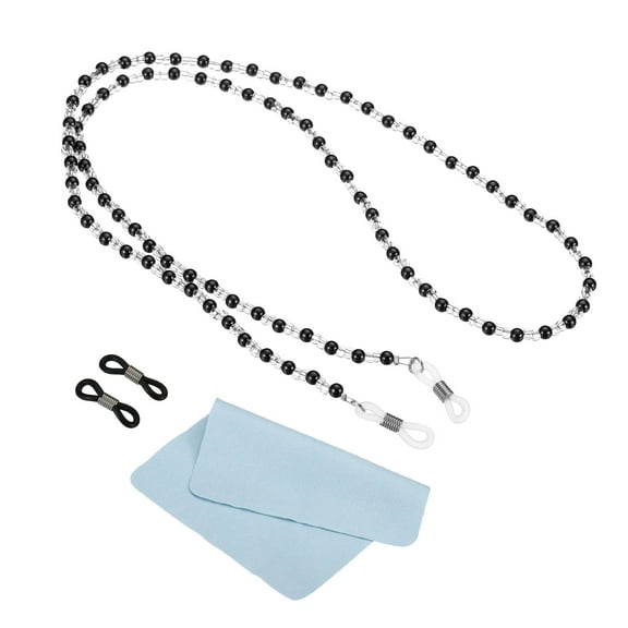 Uxcell Eyeglass Chains for Women, Stylish Glasses Chain Sunglass Strap Glasses Beaded String Holder, Black