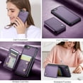 thumbnail image 3 of TECH CIRCLE for iPhone SE (3rd/2nd Gen) Case 2022/2020, iPhone 8/7 Case 4.7", PU Leather Lightweight Case with Removable Magnetic Wallet with Stand Function, RFID Blocking Credit Card Slots, Purple, 3 of 9