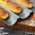 thumbnail image 6 of Jangslng 2/3/4 Grooved Nonstick Perforated French Bread Baguette Bake Mold Baking Pan, 6 of 8