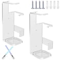 thumbnail image 1 of 2Pcs Light Saber Stand Wall Mount Transparent Acrylic Light Sword Duel Crossed Display Stand Double Light Sword Wall Rack for Displaying Light Swords, 1 of 5