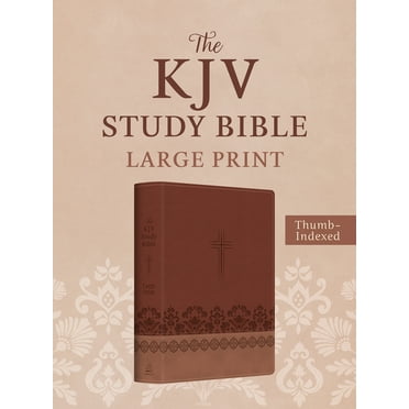 The KJV Study Bible, Large Print (Indexed) [Rose & Chestnut Cross], (Hardcover)