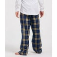 thumbnail image 2 of boxercraft Youth Poly Flannel Pants Long Sleep Pants Soft Elastic Waist Pajama Bottoms Plaid Lounge Pants with 2 Pockets Navy/Gold Youth XL, 2 of 4