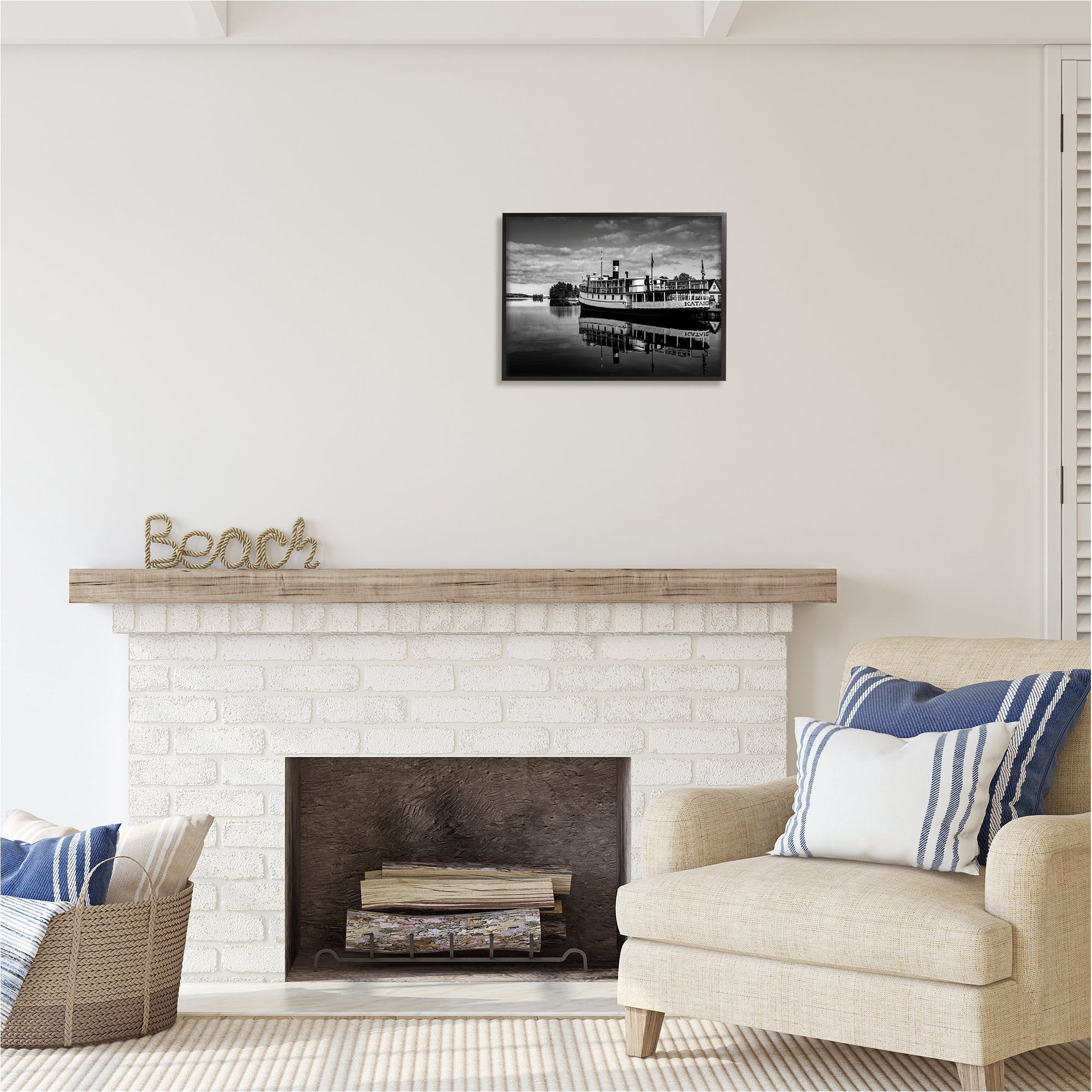 Stupell Industries Ferry Port Photography Transportation Photography Black Framed Art Print Wall Art, 20 x 16