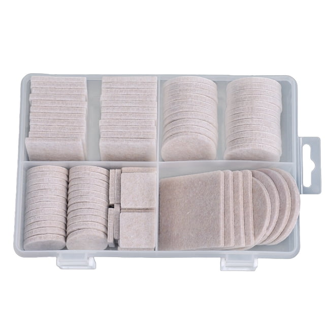 104 almohadillas protectoras de fieltro grueso para muebles, protectores de suelo para mesas, taburetes y patas de muebles, talla M (beige)