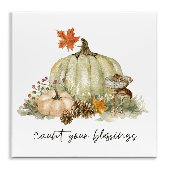 Stupell Industries Count Your Blessings Botanical & Floral Painting Unframed Art Prints Wall Art, 12 x 12