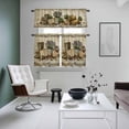 thumbnail image 4 of Vintage Farmhouse Kitchen Curtains Sets for Windows 36 Inch Length, Retro Country Boots Flowers Leaf Wooden Plank Rod Pocket Window Treatments Tier Curtains and Valances Set for Bedroom/Bathroom, 4 of 8