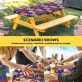 thumbnail image 6 of Independence Day Table Cloths for 4 Foot Rectangle Tables, US Flag Star Stripe Vintage Patio Waterproof Elastic Fitted Tablecloths, Washable Rectangular Table Cover for Camping, 6 of 8
