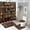Abstract Modern Library, variant on Rustic Mid Century Library 4 Pcs Waterproof Shower Curtain Set,Vintage Gothic Skull Antique Bookshelf with Waterproof Toilet Cover Shower Mat Rugs