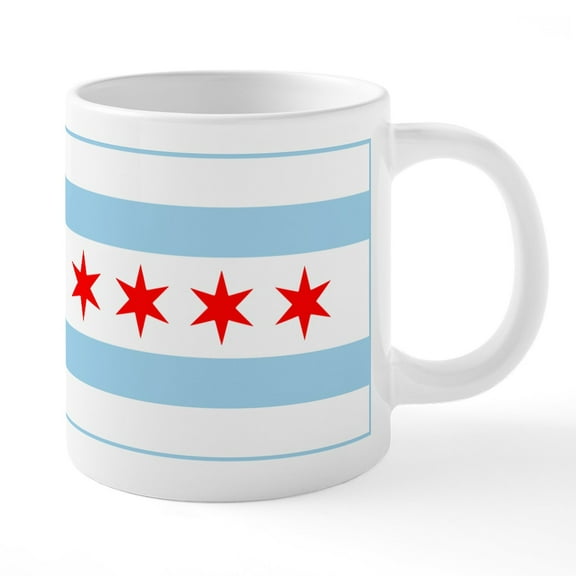 CafePress - City Of Chicago Flag - 20 Oz White Ceramic Mega Mug
