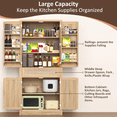 thumbnail image 2 of HAUXITIO 70" Tall Pantry Cabinet with 4 Doors,Drawers & Adjustable Shelves for Kitchen & Dining Room,Oak, 2 of 6