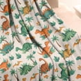 thumbnail image 2 of LightColor Cartoon Dinosaurs Jungle Pattern Blanket,Comfortable Soft Lamb Wool Throw Blanket,All Season,Warm Lightweight Blankets for Sofa Bed Couch Living Room Chair,50"x60", 2 of 4