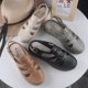 thumbnail image 3 of Sandalias de verano para mujer, zapatos de mujer huecos informales de Color sólido, sandalias de punta plana de moda, 3 of 6
