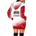 thumbnail image 3 of Lilgiuy Christmas Hoodies Dress Hooded Women Sweatshirts Dress Casual Long Sleeve Tunic Dress Xmas Tree Oversized Sweatshirts for Women Wedding Guests, 3 of 4