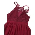 thumbnail image 7 of renvena Girls Halter Lace Chiffon Wedding Bridesmaid Dress Princess Junior Formal Party Prom A Burgundy 8, 7 of 7