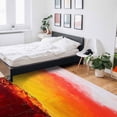 thumbnail image 6 of Area Rugs Indoor Non-Slip Rectangle Rug 4x6 Ft Red Color Block Impressionist Style Abstract Art Rug Rubber Backing Floor Mats Non Shedding Home Decor Carpet for Entryway Living Room, 6 of 8