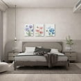 thumbnail image 4 of Flower Canvas Wall Art-Colorful Floral Picture for Bedroom- Watercolor Blue Yellow Pink Wildflower Canvas Décor, Nature Scenery with Butterfly Print Room Décor，12"x16", 4 of 6