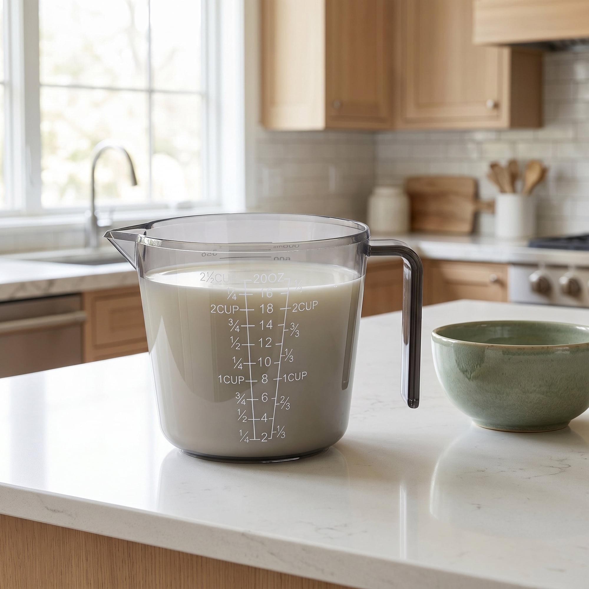 Unique Bargains PS Material Measuring Cup with Clear Marks for Measurement Gray 600ml