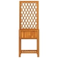 thumbnail image 4 of vidaXL Planter with Trellis and Shelf 21.7"x11.6"x59.8" Solid Wood Acacia, 4 of 7