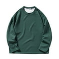 thumbnail image 2 of Big and Tall Mens Waffleknit Crewneck Sweatshirts M-5XL Plus Size Long Sleeve Pullover Shirts Casual Solid Loose Comfort Basic Tees Tops, 2 of 4