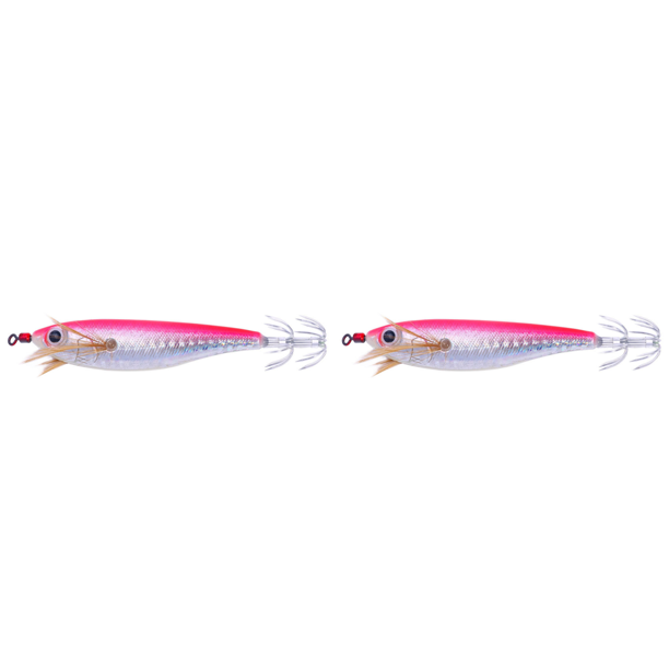 10 3 Cm/7 4 G Cebos Plantilla Calamar Con Anzuelo Realistas para Pesca Nocturna () Rosa