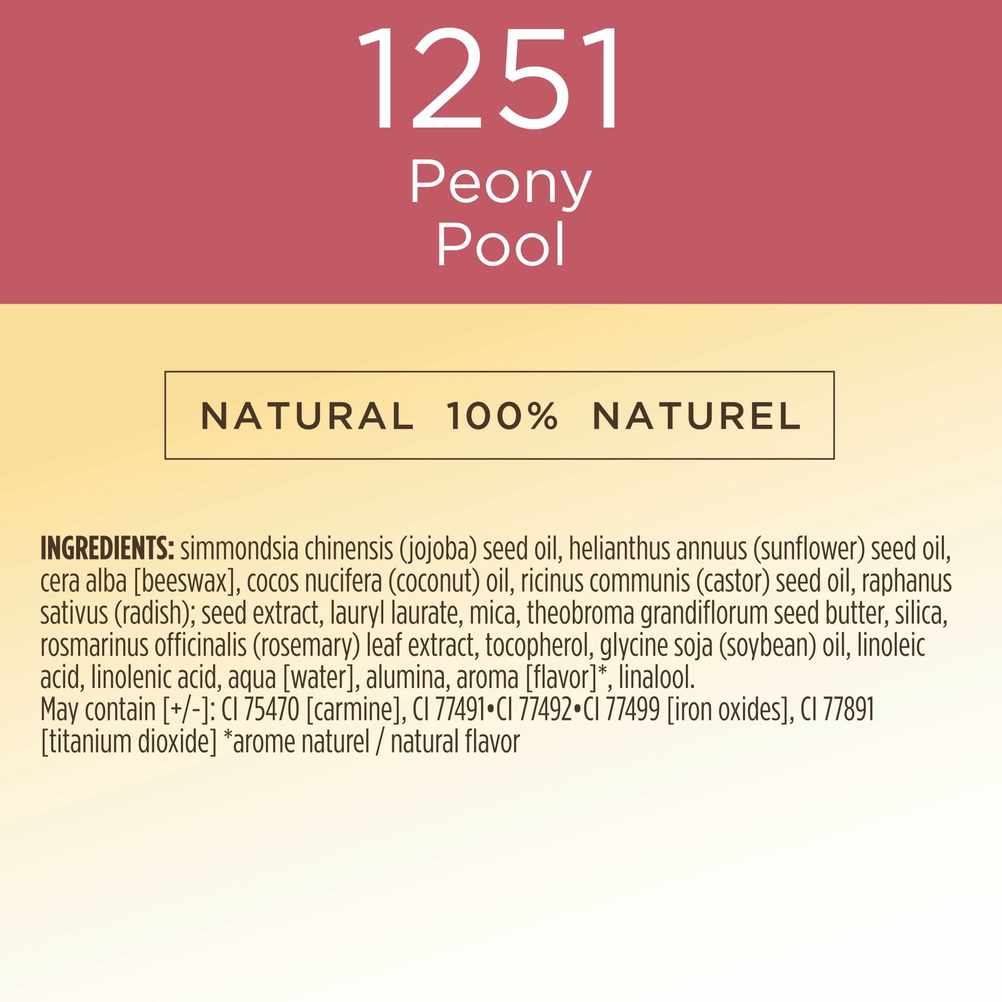 Burts Bees 100% Natural All Aglow Lip & Cheek Stick, Peony Pool, 1 Tube