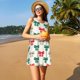thumbnail image 3 of Balery Retro bows Vestidos de verano para mujer con estampado: vestido holgado sin mangas, vestido playero informal y cómodo para días calurosos., 3 of 7