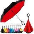 thumbnail image 5 of Windproof Double Layer Folding Inverted Umbrella, Self Stand Upside-Down Rain Protection Car Reverse Umbrellas with C-Shaped Handle S1, 5 of 15