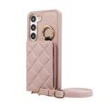 thumbnail image 6 of Crossbody Wallet Case for Samsung Galaxy S22 with Make-up Mirror, PU Leather Lanyard Purse Magnetic Clasp Card Holder, Flip Kickstand Shockproof Phone Cover for Samsung Galaxy S22, Purple, 6 of 7