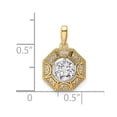 thumbnail image 4 of 14k Two Tone 3/4 carat Lab Grown Diamond VS/SI+ G+ Octogon Halo Pendant, 4 of 4