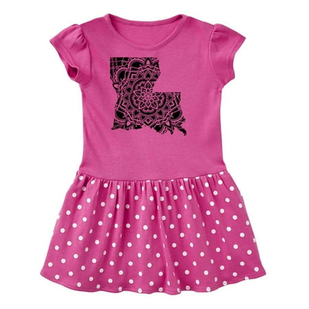 

Inktastic Louisiana Silhouette Mandala Gift Toddler Girl Dress