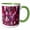 Green/White, variant on 3drose, Image of Stacked Cubes of Pink and Purple Gold Rimmed, 15oz Mug