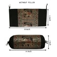 thumbnail image 4 of Stylo Culture Indian Polydupion Cylindrical Tube Pillow Bolster Pillow Covers Black Jacquard Brocade Border Elephant Large Couch Round Cylinder Cushion Covers (Set of 2) | 30x15 Inches (76x38 cm), 4 of 5