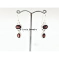 thumbnail image 2 of Solid 925 Sterling Silver Dangle Teardrop Earrings For Women, Natural Garnet Faceted Oval Red Gemstone Unique January Birthstone Gifts, 2 of 3