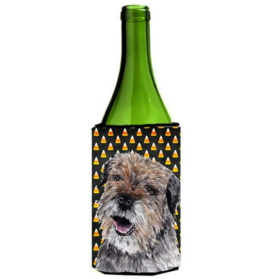 Border Terrier Halloween Candy Corn Wine bottle sleeve Hugger