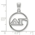 thumbnail image 2 of 925 Sterling Silver Rh-plated LogoArt Delta Gamma Medium Circle Pendant; for Adults and Teens; for Women and Men, 2 of 2